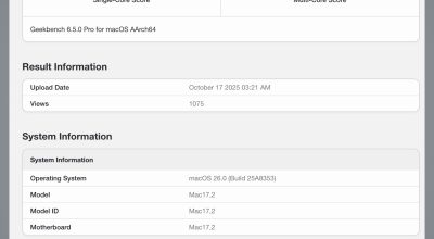 MacBook Pro с чипом M5 установил рекорд производительности в тесте Geekbench