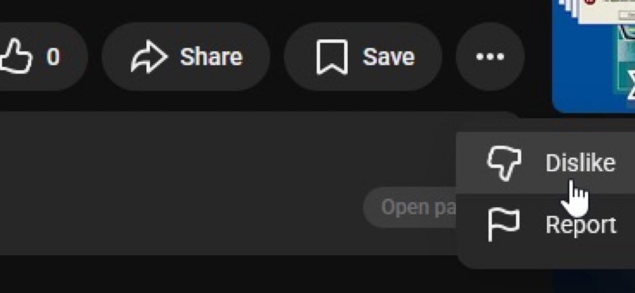 Новый интерфейс YouTube: скрытие кнопки дизлайка